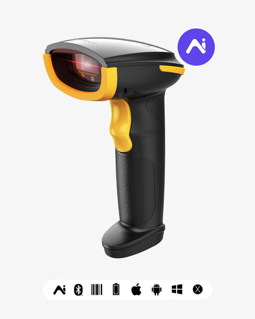 AI Bluetooth Barcode Scanner with APP/SDK Support & Hyper Long 100M Transmission Range, BCST-21-AI