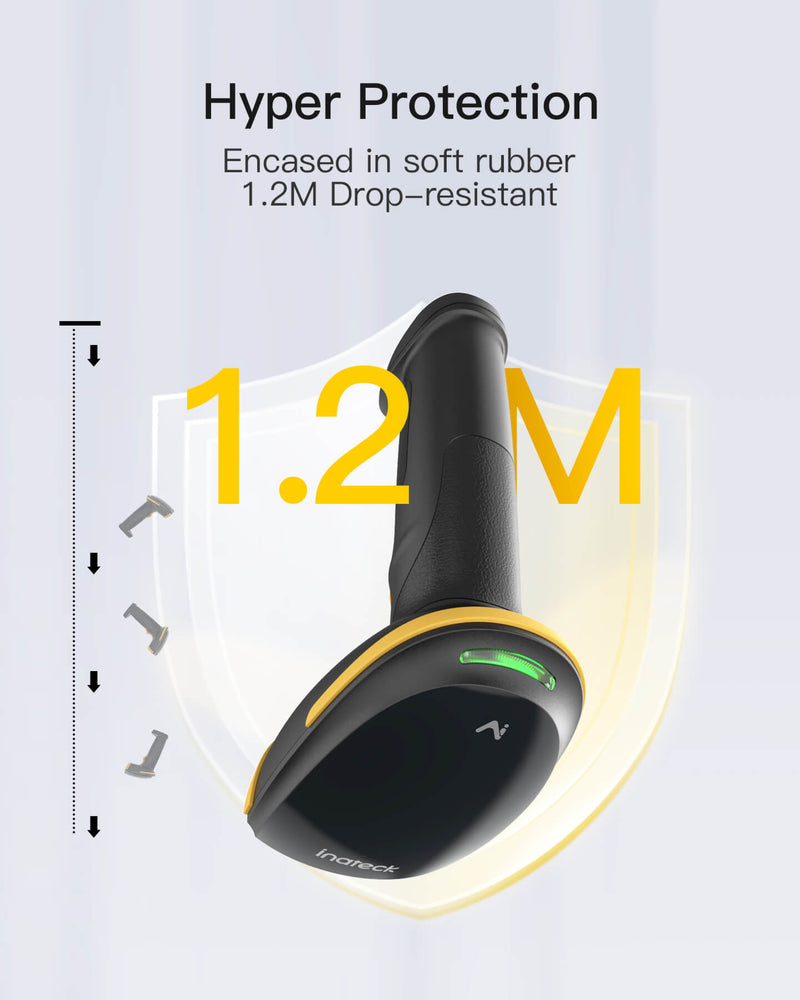 AI Bluetooth Barcode Scanner with APP/SDK Support & Hyper Long 100M Transmission Range, BCST-21-AI