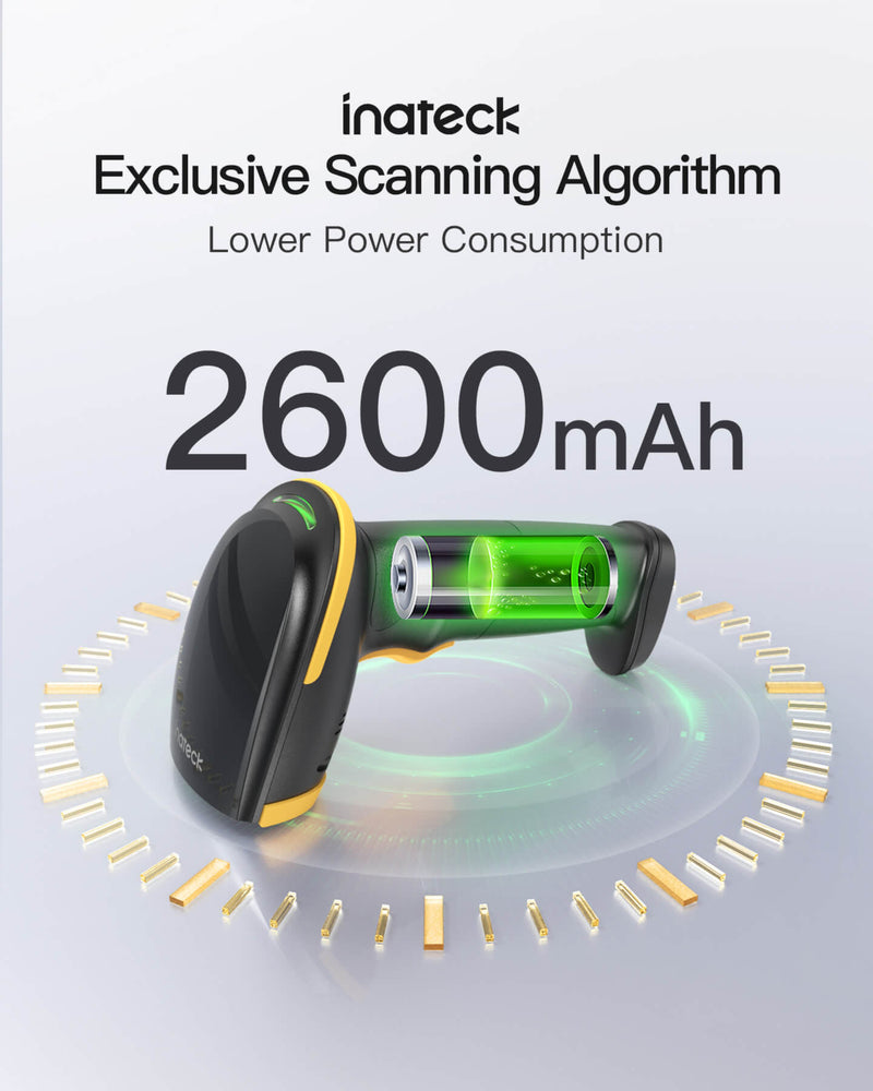 2D Bluetooth Barcode Scanner with APP/SDK Support & Hyper Long 100M Transmission Range, BCST-23 + Adjustable Stand BCST-S